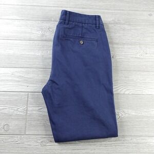 Peter Manning Pants Men's 33x29 Slim Fit Stretch Chino Navy Blue Trousers